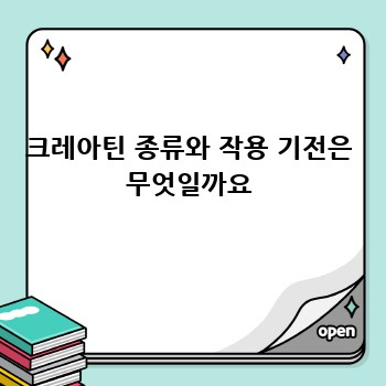 크레아틴 종류와 작용 기전은 무엇일까요