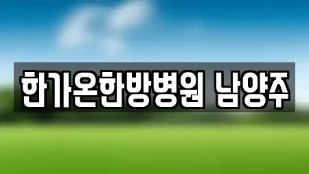 한가온한방병원 남양주