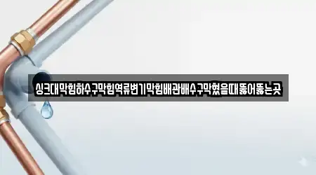 싱크대막힘하수구막힘역류변기막힘배관배수구막혔을때뚫어뚫는곳