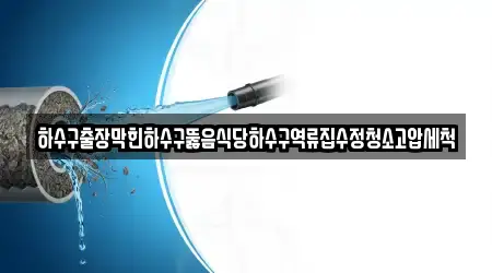 하수구출장막힌하수구뚫음식당하수구역류집수정청소고압세척