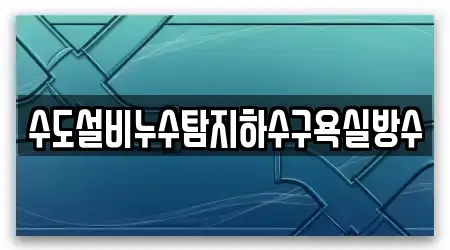 수도설비누수탐지하수구욕실방수