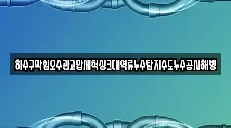하수구막힘오수관고압세척싱크대역류누수탐지수도누수공사해빙