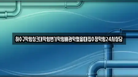 하수구막힘싱크대막힘변기막힘배관막혔을때집수정막힘24시상담