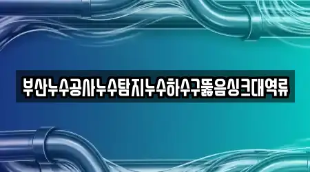 부산누수공사누수탐지누수하수구뚫음싱크대역류