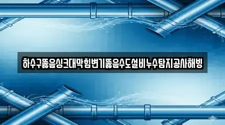 하수구뚫음싱크대막힘변기뚫음수도설비누수탐지공사해빙