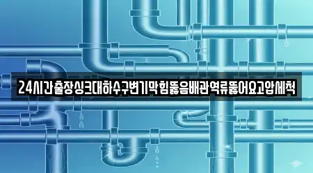 24시간출장싱크대하수구변기막힘뚫음배관역류뚫어요고압세척