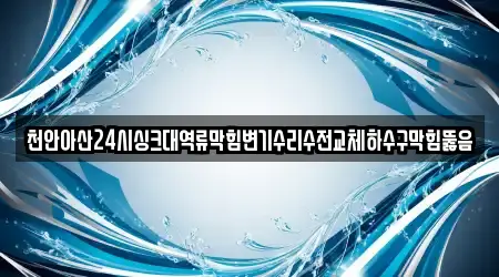 천안아산24시싱크대역류막힘변기수리수전교체하수구막힘뚫음
