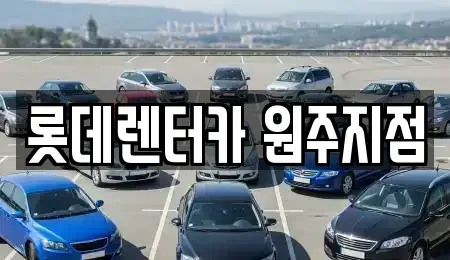 강원 원주시 판부면 단기렌트카 전문 롯데렌터카 원주지점