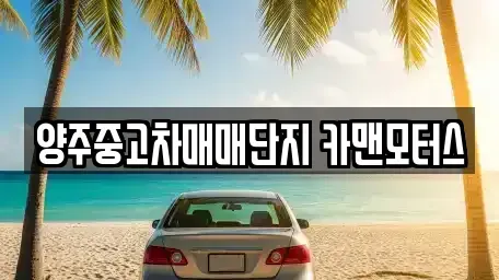 경기도 양주시 중고차 전문 양주중고차매매단지 카맨모터스
